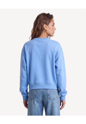 Buzo Manga Larga Con Estampado Frontal  Para Mujer Azul Seven Seven