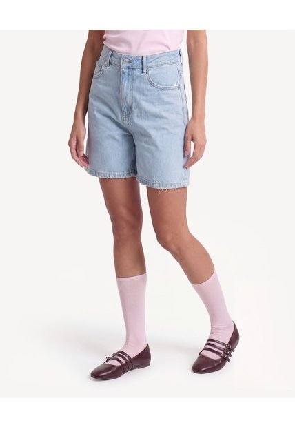 Short Largo Con Dobladillo Marcado  Para Mujer Azul Seven Seven