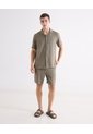 Bermuda Regular Encauchada  Para Hombre Verde Seven Seven de Seven Seven
