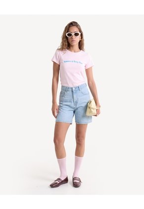 Short Largo Con Dobladillo Marcado Para Mujer Azul Seven Seven