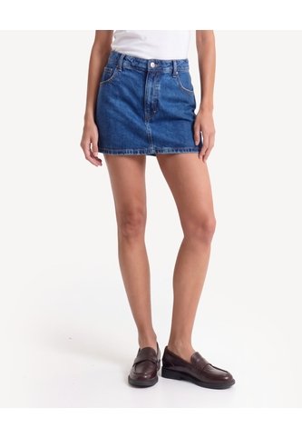 Falda Mini Denim Con Efecto Desgaste  Para Mujer Azul Seven Seven Seven Seven