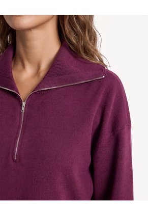 Saco Tejido Con Cremallera Al Cuello Para Mujer Purpura Seven Seven