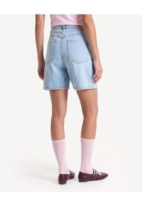 Short Largo Con Dobladillo Marcado Para Mujer Azul Seven Seven