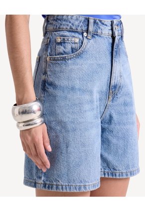 Short Largo De Corte Amplio  Para Mujer Azul Seven Seven