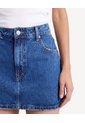 Falda Mini Denim Con Efecto Desgaste  Para Mujer Azul Seven Seven de Seven Seven