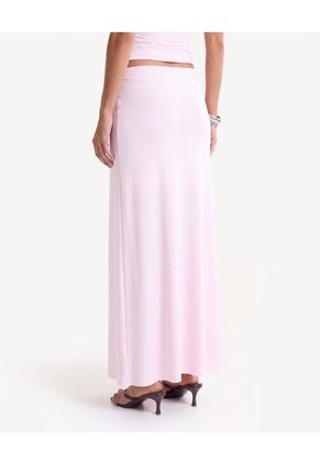 Falda Maxi En Línea A Con Caída Fluida  Para Mujer Rosado Seven Seven