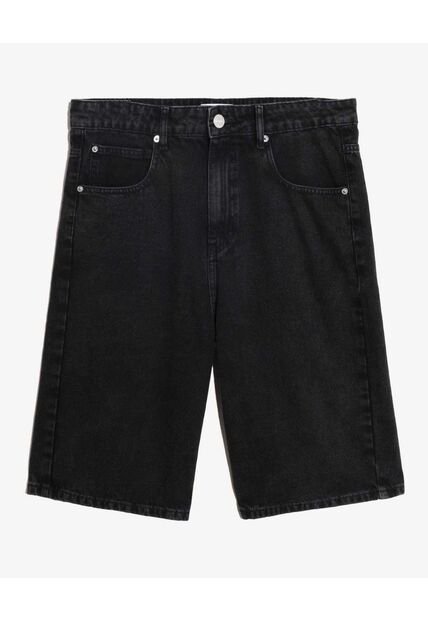 Bermuda Loose Tono Negro  Para Hombre Negro Seven Seven