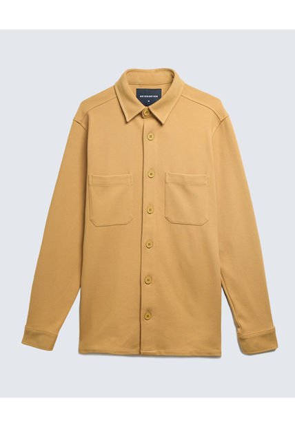 Camisa Para Hombre Manga Larga  Color Mostaza Marca Seven Seven #45012091