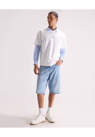 Bermuda Loose Con Desgastes  Para Hombre Azul Seven Seven Seven Seven