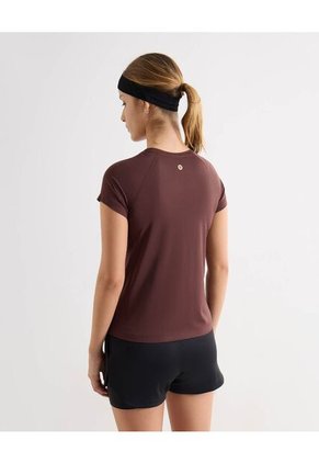 Camiseta Deportiva Manga Corta  Para Mujer Café Seven Seven