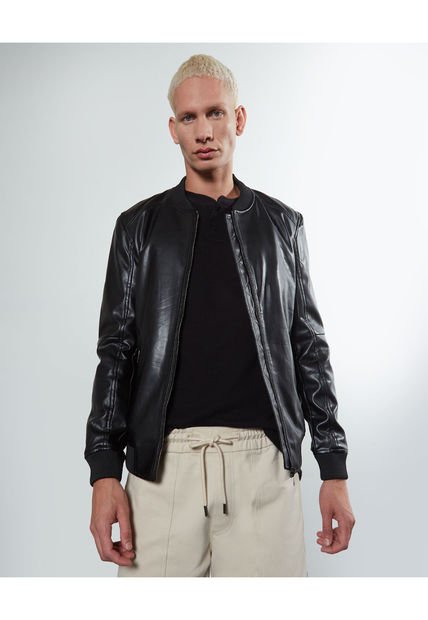 Chaqueta Para Hombre Bomber Color Negro Marca Seven Seven #45080377