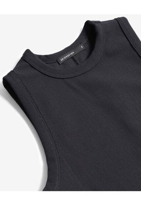 Camiseta Larga En Rib  Para Mujer Negro Seven Seven