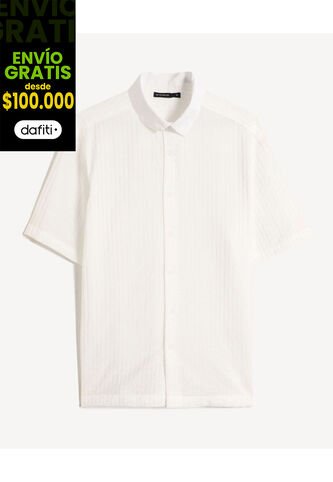 Camisa Para Hombre Manga Corta Sin Bolsillo Cuello Casual M Color Crudo Marca Seven Seven #45012198 Seven Seven