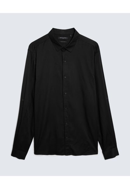 Camisa Para Hombre Manga Larga  Color Negro Marca Seven Seven #45011969