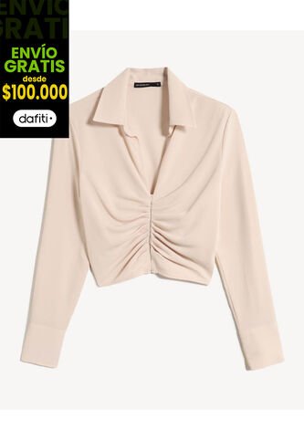 Blusa Para Mujer Manga Larga Color Beige Marca Seven Seven #28124112 Seven Seven