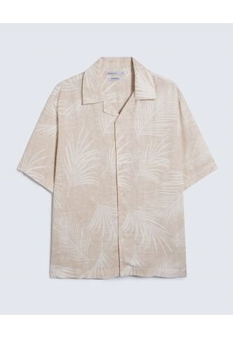 Camisa Para Hombre Manga Corta  Color Beige Marca Seven Seven #45012027 Seven Seven