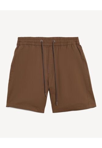 Bermuda Regular Encauchada  Para Hombre Café Seven Seven Seven Seven