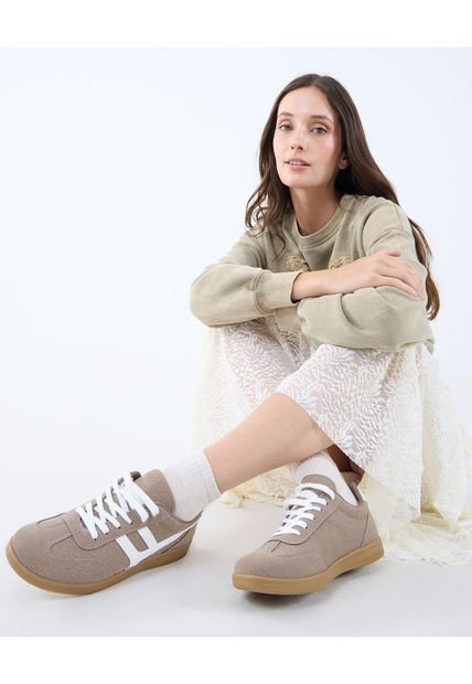 Tenis Para Mujer Casual Color Cafe Claro Marca Seven Seven #28720132