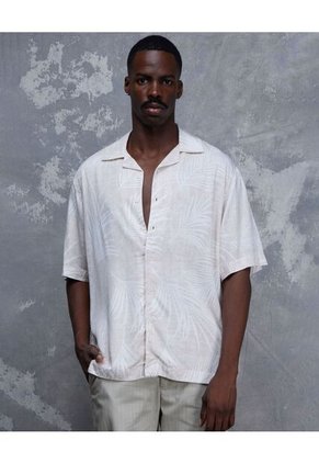 Camisa Para Hombre Manga Corta  Color Beige Marca Seven Seven #45012027