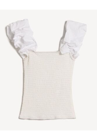 Blusa Para Mujer Manga Corta Color Crudo Marca Seven Seven #28124147 Seven Seven