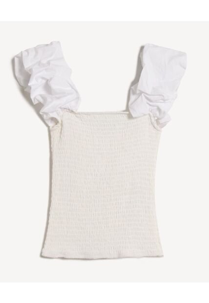 Blusa Para Mujer Manga Corta Color Crudo Marca Seven Seven #28124147