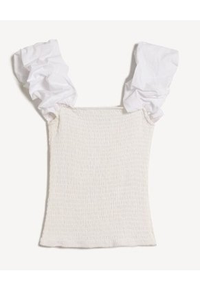 Blusa Para Mujer Manga Corta Color Crudo Marca Seven Seven #28124147