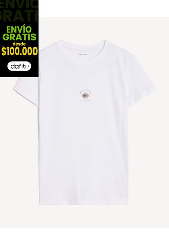 Camiseta Para Mujer Manga Corta Cuello Redondo Color Crudo Marca Seven Seven #28096546 Seven Seven