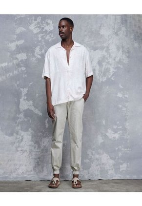 Camisa Para Hombre Manga Corta  Color Beige Marca Seven Seven #45012027