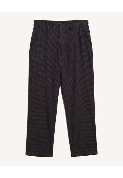 Pantalón Sastrero Straight  Para Hombre Negro Seven Seven