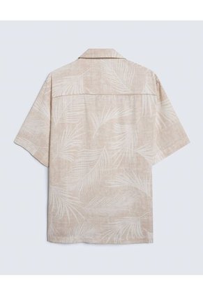 Camisa Para Hombre Manga Corta  Color Beige Marca Seven Seven #45012027