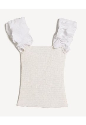 Blusa Para Mujer Manga Corta Color Crudo Marca Seven Seven #28124147