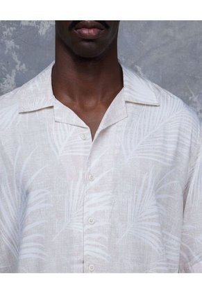 Camisa Para Hombre Manga Corta  Color Beige Marca Seven Seven #45012027