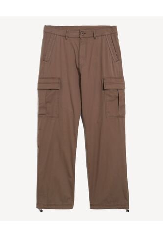 Pantalón Cargo Con Elástico  Para Hombre Café Seven Seven Seven Seven