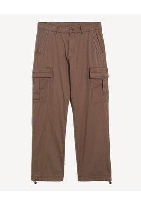 Pantalón Cargo Con Elástico Para Hombre Café Seven Seven
