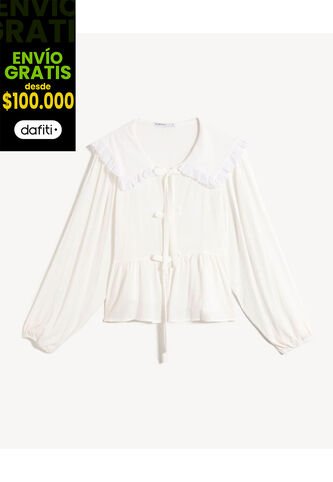 Blusa Para Mujer Manga Larga Color Crudo Marca Seven Seven #28124107 Seven Seven