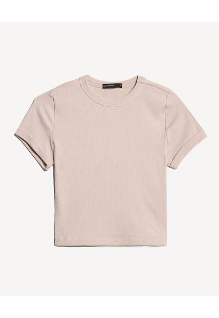 Camiseta Para Mujer Manga Corta Cuello Redondo Color Avena Marca Seven Seven #28096383