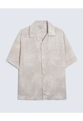 Camisa Para Hombre Manga Corta  Color Beige Marca Seven Seven #45012027