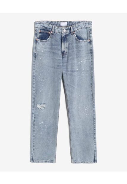 Jean Straight Con Desgastes  Para Hombre Azul Seven Seven