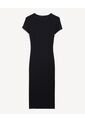 Vestido Midi Slim Minimal  Para Mujer Negro Seven Seven de Seven Seven