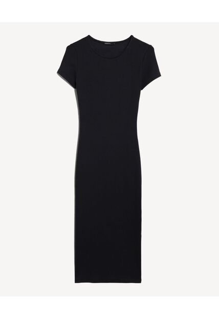 Vestido Midi Slim Minimal  Para Mujer Negro Seven Seven