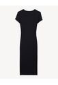 Vestido Midi Slim Minimal  Para Mujer Negro Seven Seven de Seven Seven