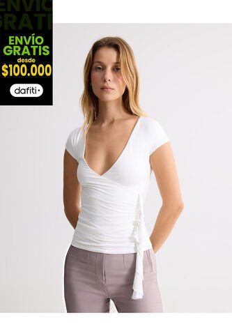 Camiseta Para Mujer Manga Corta Moda Color Crudo Marca Seven Seven #28096438 Seven Seven