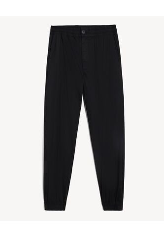 Jogger Con Pretina Encauchada  Para Hombre Negro Seven Seven Seven Seven