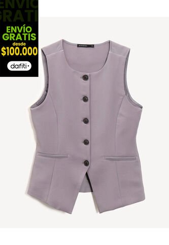 Chaleco Para Mujer Plano Color Gris Marca Seven Seven #28250147 Seven Seven