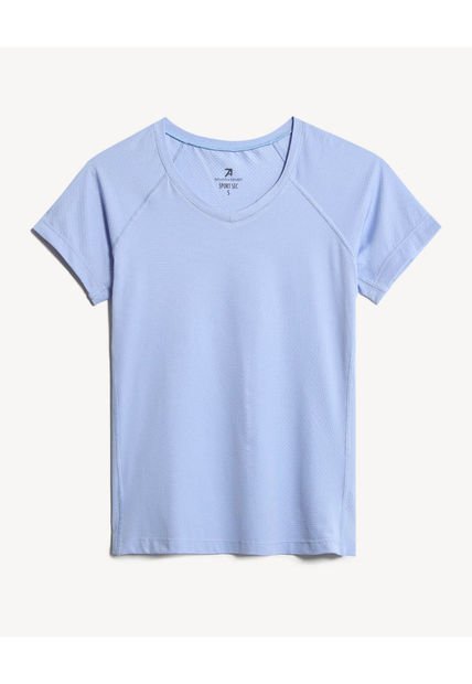 Camiseta Para Mujer Manga Corta Cuello V Color Azul Marca Seven Seven #28096273
