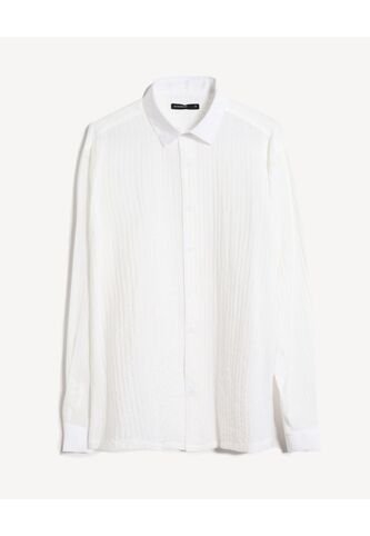 Camisa  Para Hombre Manga Larga Sin Bolsillo Cuello Casual M Color Crudo Marca Seven Seven #45012196 Seven Seven