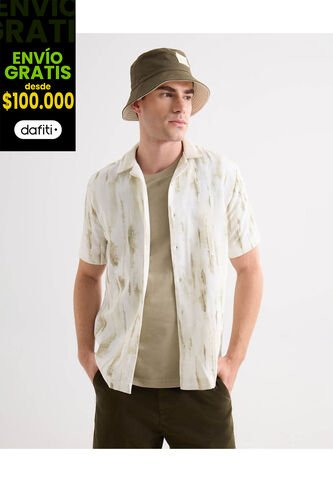 Camisa Para Hombre Manga Corta Sin Bolsillo Cuello Resort Color Blanco Marca Seven Seven #45012166 Seven Seven