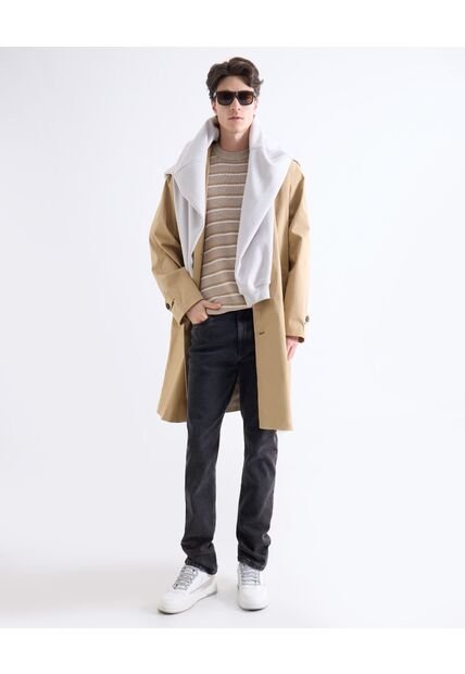 Jean Stretch Desgastado  Para Hombre Negro Seven Seven
