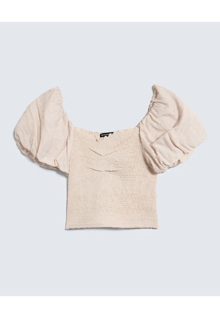 Blusa Para Mujer Manga Corta Color Beige Marca Seven Seven #28124006