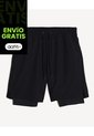 Bermuda Deportiva Con Boxer Interno  Para Hombre Negro Seven Seven de Seven Seven